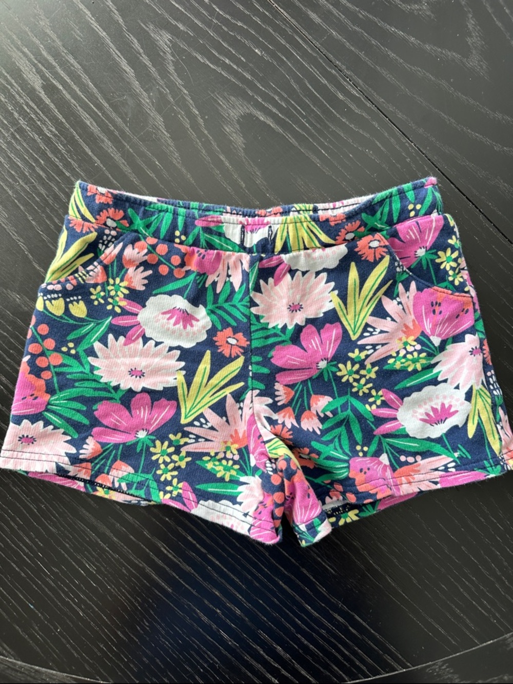 Carter's Navy Floral Pull-On Cotton Shorts